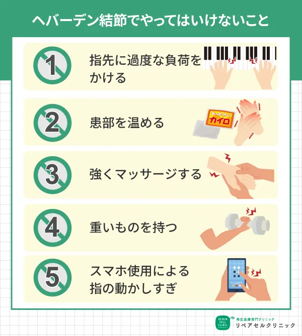 へバーデン結節　やってはいけないこと