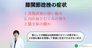 膝関節捻挫の症状