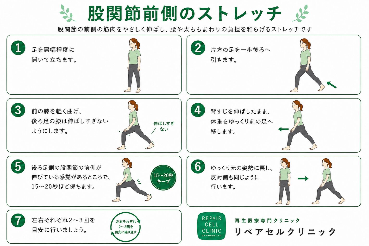 股関節前側のストレッチ
